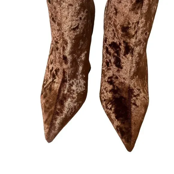 JEFFREY CAMPBELL Shego crushed velvet platform knee high boots NEW - Picture 10 of 16